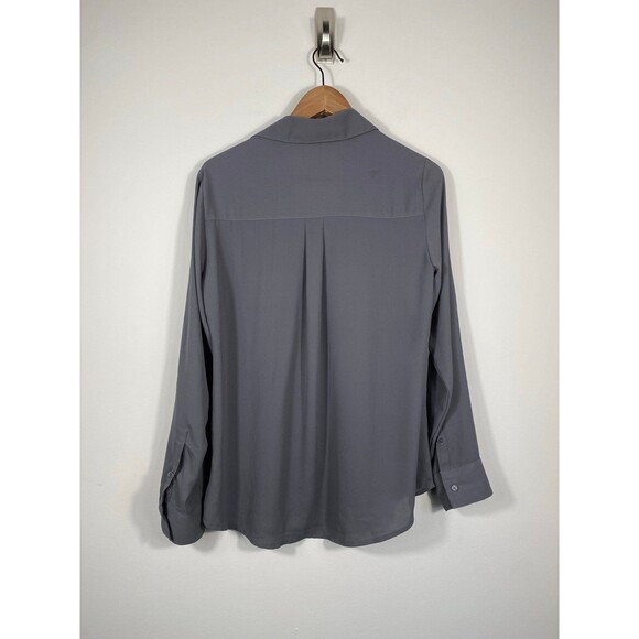 Express Portofino Dress Shirt Women’s Size M – Gray Button-Down Blouse - Picture 3 of 7
